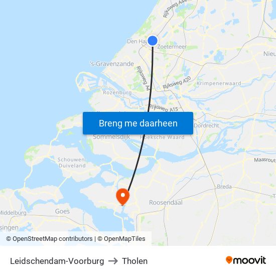 Leidschendam-Voorburg to Tholen map