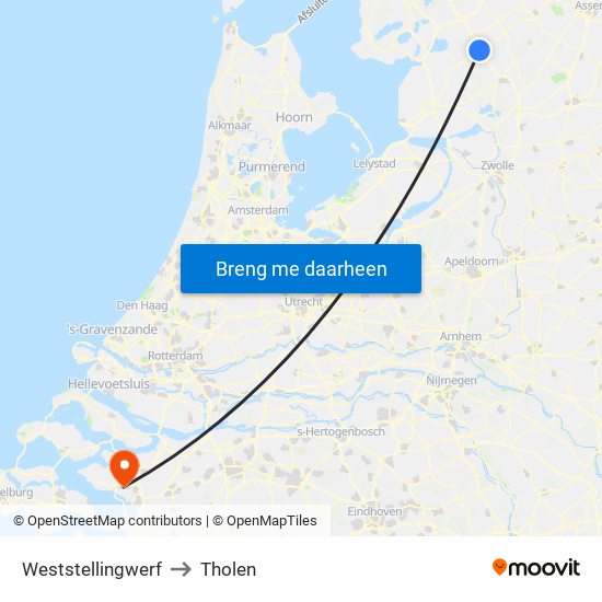 Weststellingwerf to Tholen map