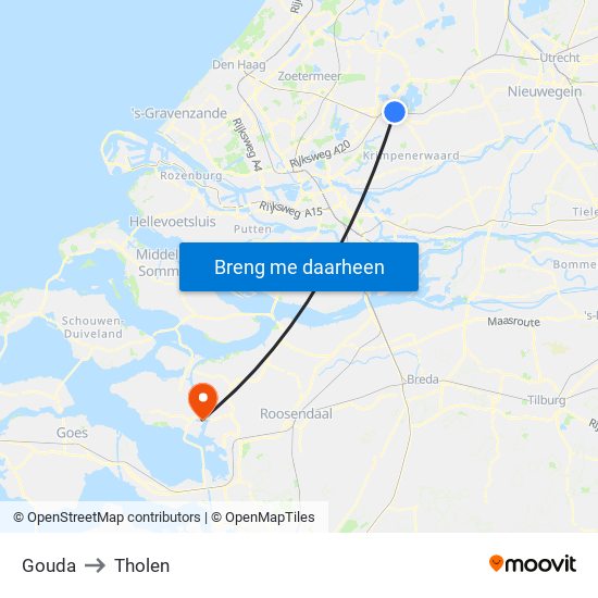 Gouda to Tholen map