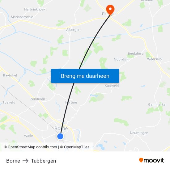 Borne to Tubbergen map