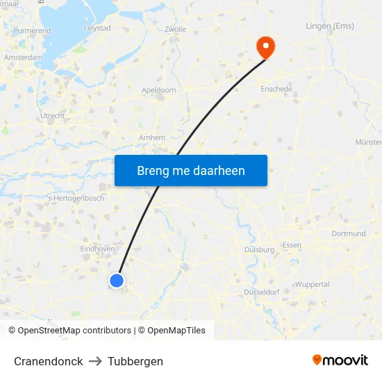 Cranendonck to Tubbergen map