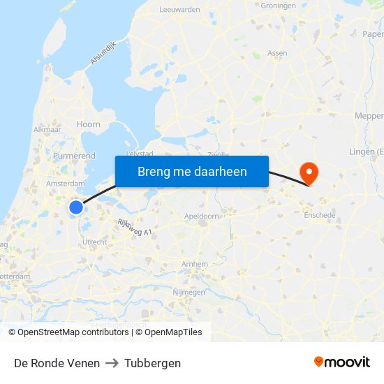 De Ronde Venen to Tubbergen map