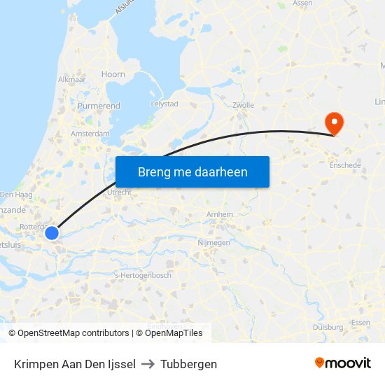 Krimpen Aan Den Ijssel to Tubbergen map