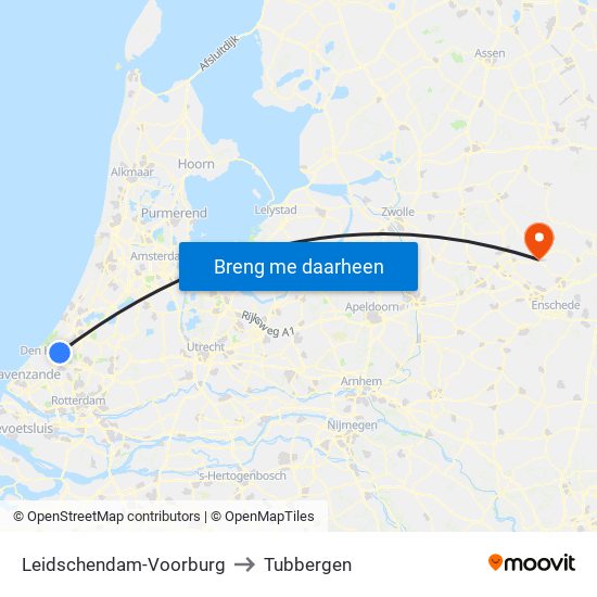 Leidschendam-Voorburg to Tubbergen map