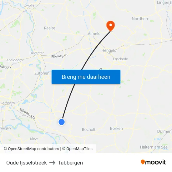 Oude Ijsselstreek to Tubbergen map
