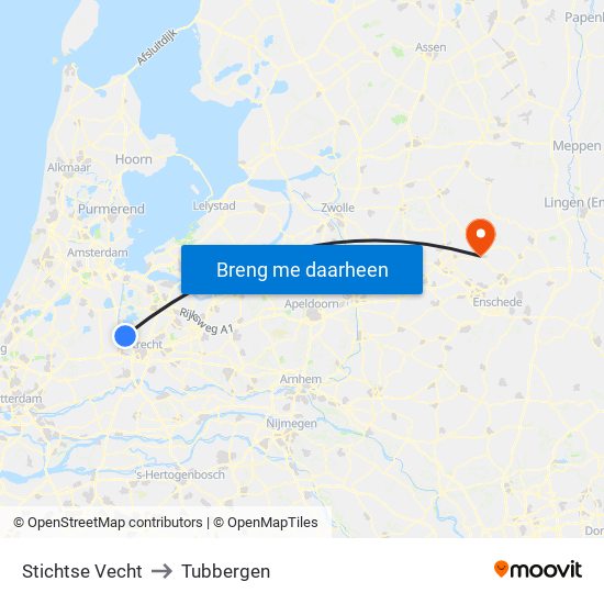 Stichtse Vecht to Tubbergen map