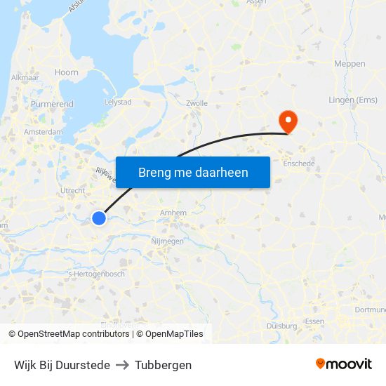 Wijk Bij Duurstede to Tubbergen map