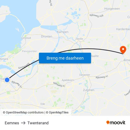 Eemnes to Twenterand map