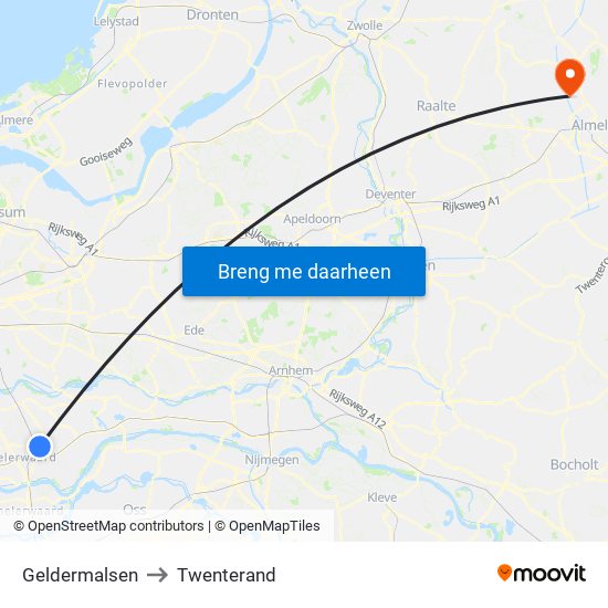 Geldermalsen to Twenterand map