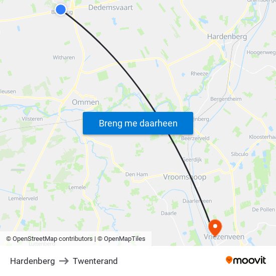 Hardenberg to Twenterand map