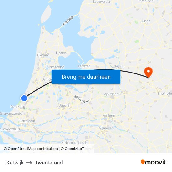 Katwijk to Twenterand map