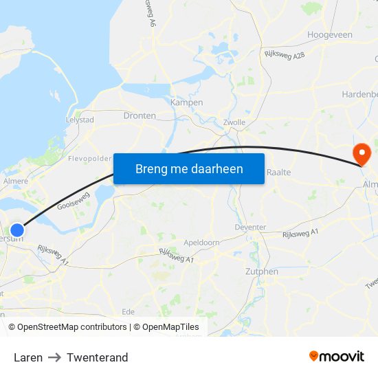 Laren to Twenterand map
