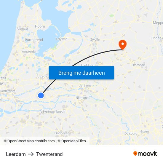 Leerdam to Twenterand map