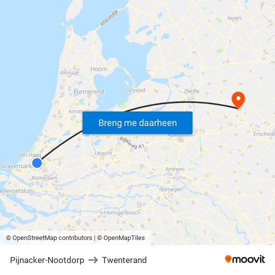 Pijnacker-Nootdorp to Twenterand map