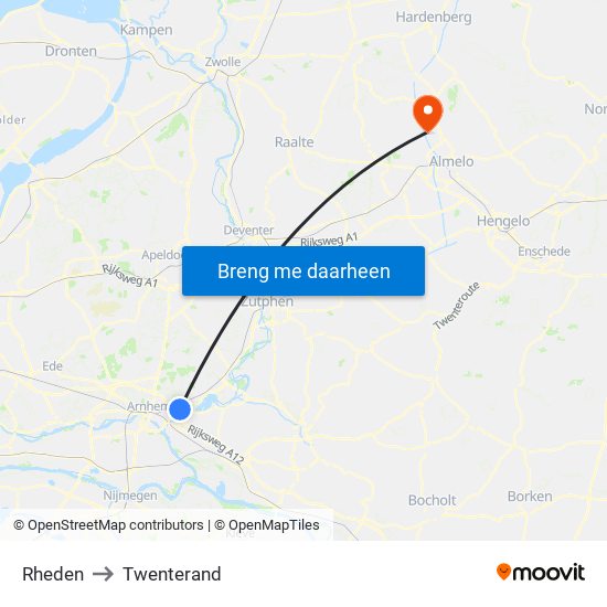 Rheden to Twenterand map