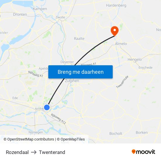 Rozendaal to Twenterand map