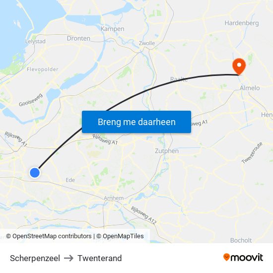 Scherpenzeel to Twenterand map