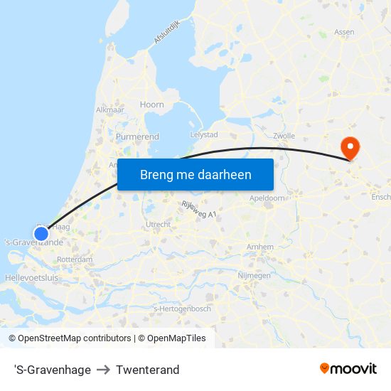 'S-Gravenhage to Twenterand map