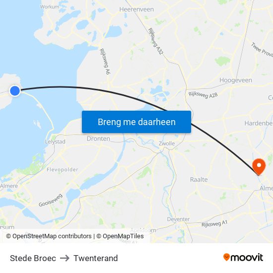 Stede Broec to Twenterand map