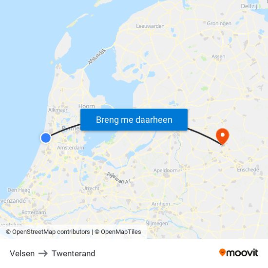 Velsen to Twenterand map