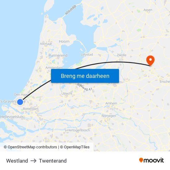 Westland to Twenterand map