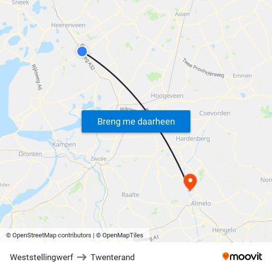 Weststellingwerf to Twenterand map