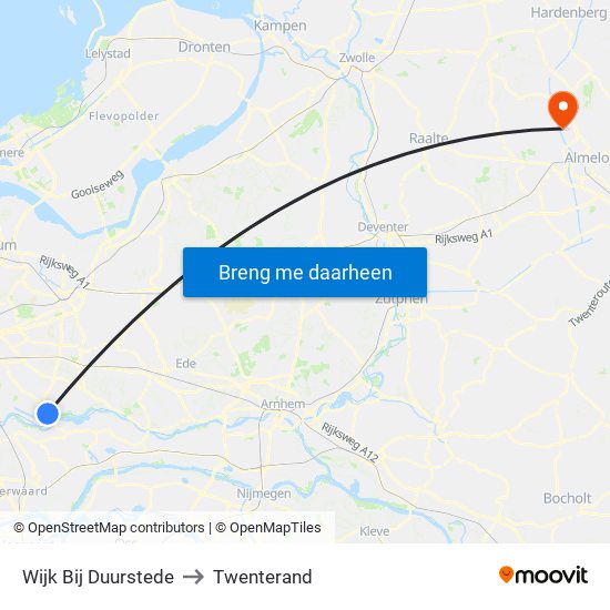 Wijk Bij Duurstede to Twenterand map