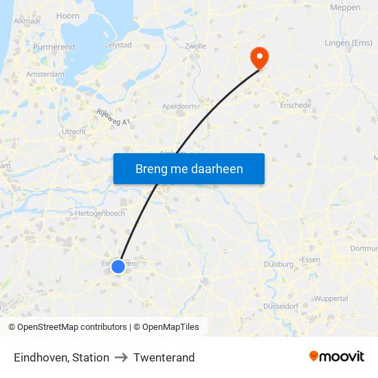 Eindhoven, Station to Twenterand map