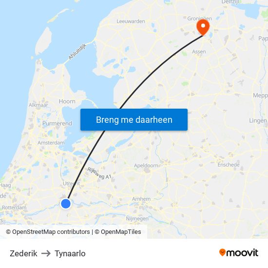 Zederik to Tynaarlo map