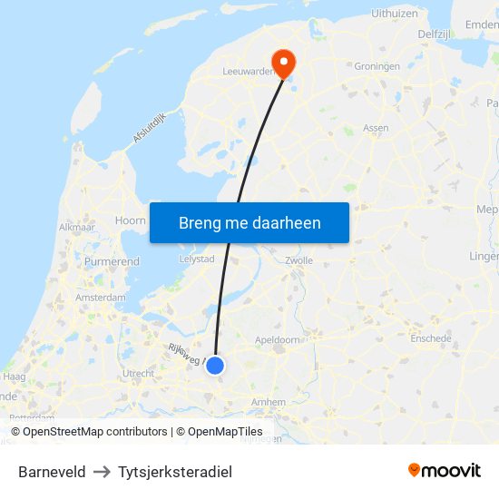Barneveld to Tytsjerksteradiel map