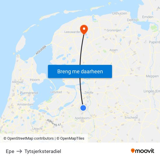 Epe to Tytsjerksteradiel map