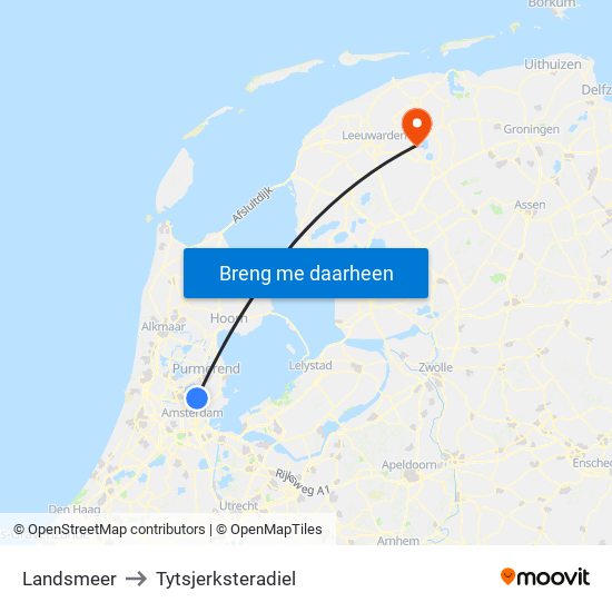 Landsmeer to Tytsjerksteradiel map