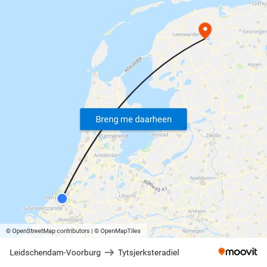 Leidschendam-Voorburg to Tytsjerksteradiel map