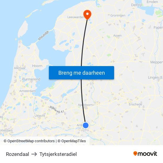 Rozendaal to Tytsjerksteradiel map