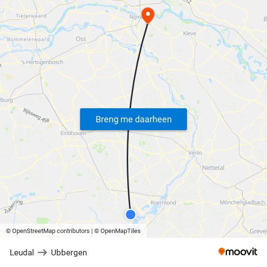 Leudal to Ubbergen map