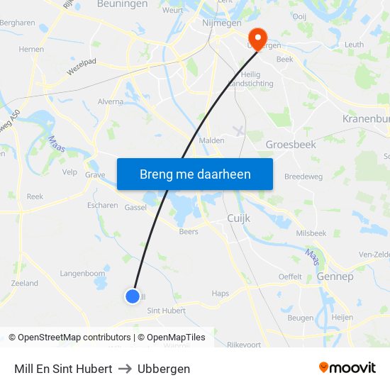 Mill En Sint Hubert to Ubbergen map