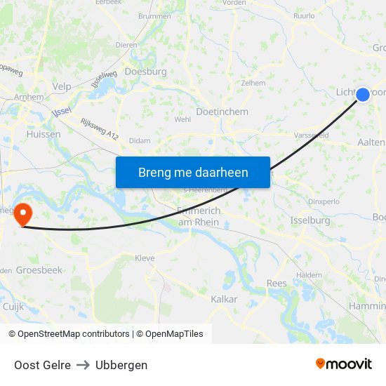 Oost Gelre to Ubbergen map