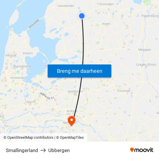 Smallingerland to Ubbergen map