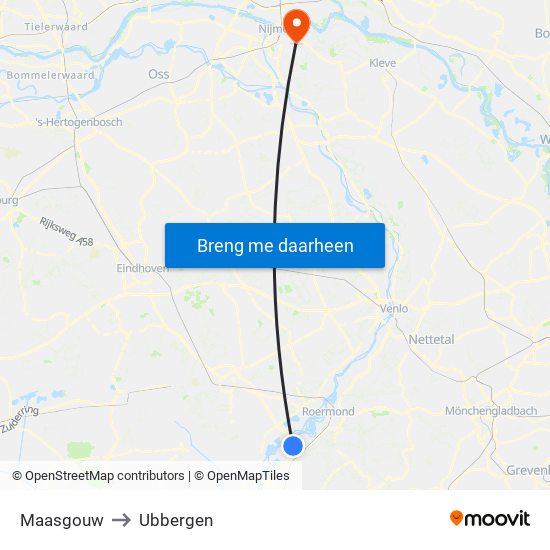 Maasgouw to Ubbergen map