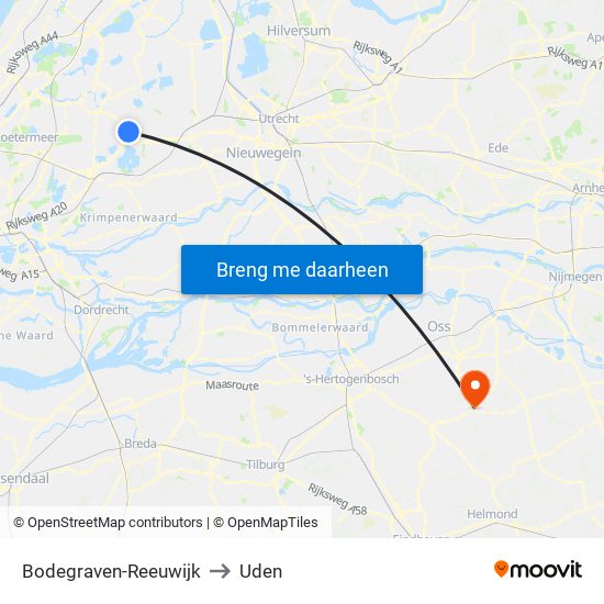 Bodegraven-Reeuwijk to Uden map