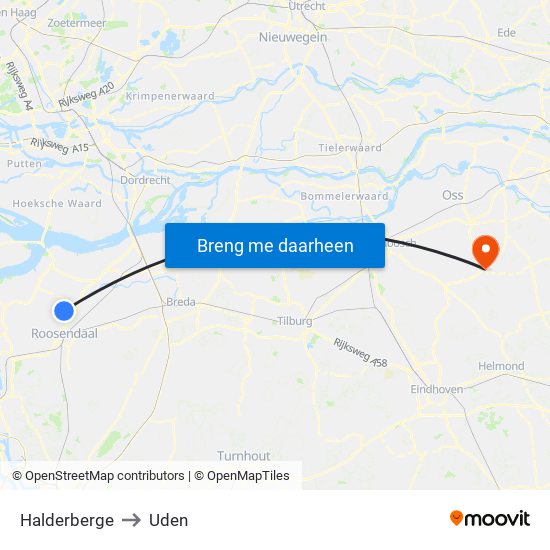 Halderberge to Uden map
