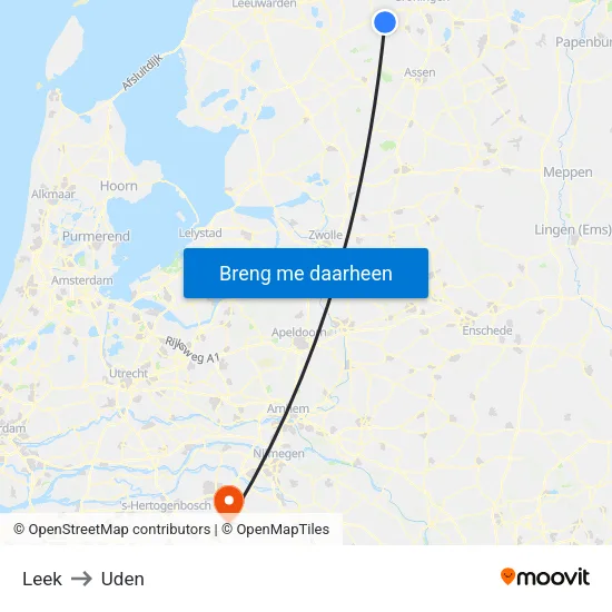 Leek to Uden map
