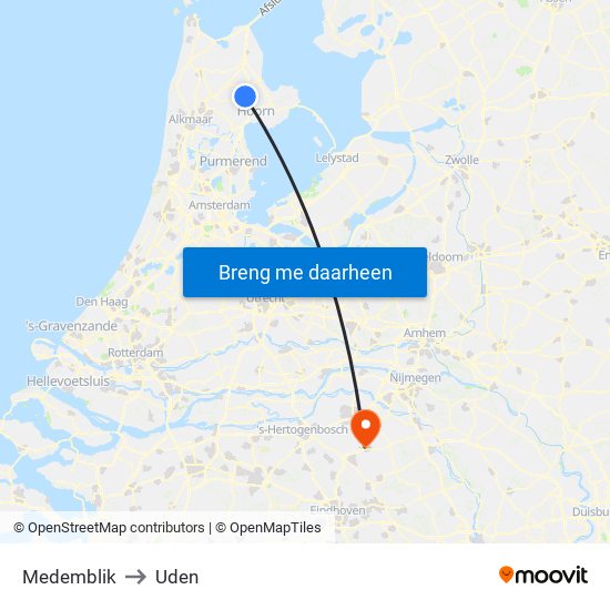 Medemblik to Uden map