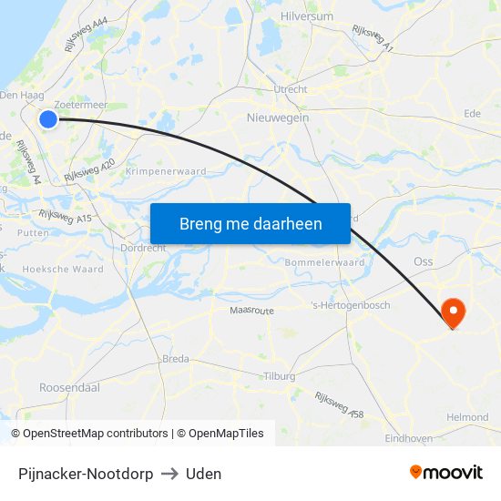 Pijnacker-Nootdorp to Uden map