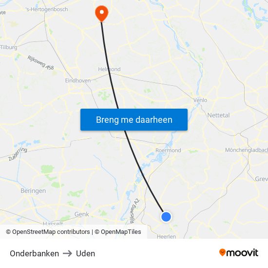 Onderbanken to Uden map