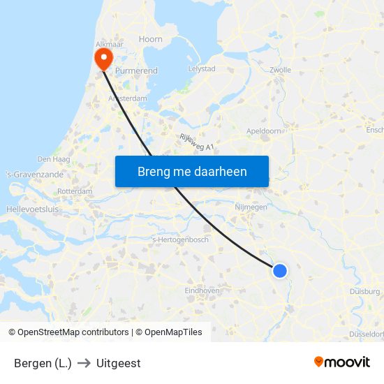 Bergen (L.) to Uitgeest map