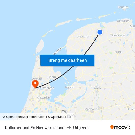 Kollumerland En Nieuwkruisland to Uitgeest map
