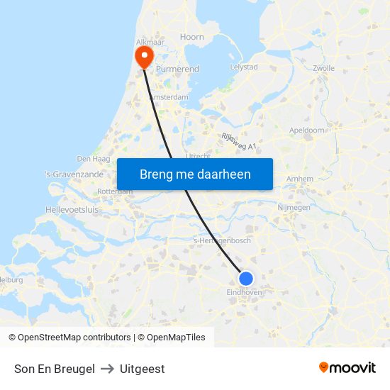 Son En Breugel to Uitgeest map