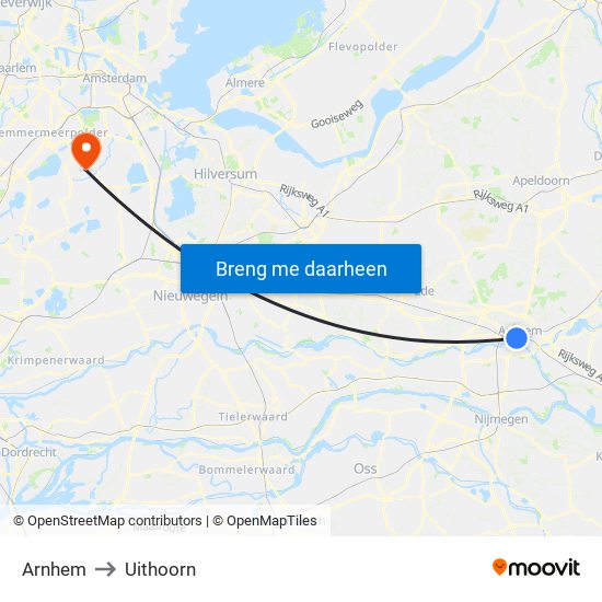 Arnhem to Arnhem map