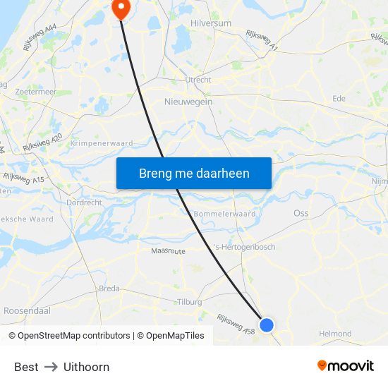 Best to Uithoorn map